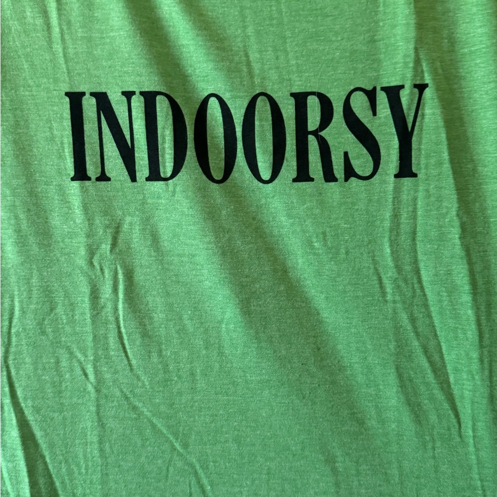 Green 'INDOORSY' Graphic Tee